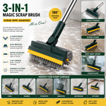 3-in-1 Floor Scrub Brush with Squeegee