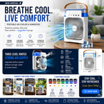 Mini Air Cooler & Humidifier |  Color Night Light and cool