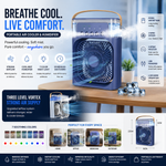 Mini Air Cooler & Humidifier |  Color Night Light and cool